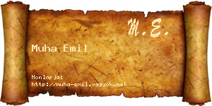 Muha Emil névjegykártya